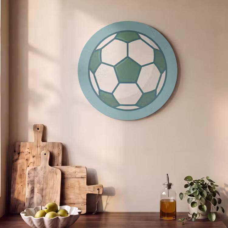 Akustikbild - Rund - Fußball – Geometrisch – Sport – Illustration – Blaugrün — 4