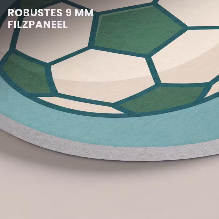 Akustikbild - Rund - Fußball – Geometrisch – Sport – Illustration – Blaugrün — 5