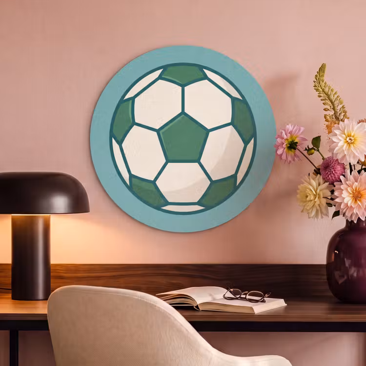 Akustikbild - Rund - Fußball – Geometrisch – Sport – Illustration – Blaugrün — 6