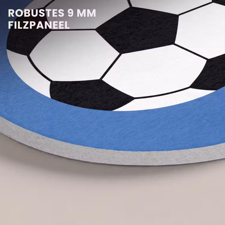 Akustikbild - Rund - Fußball – Schwarz-Weiß – Sport – Illustration – Blau — 5