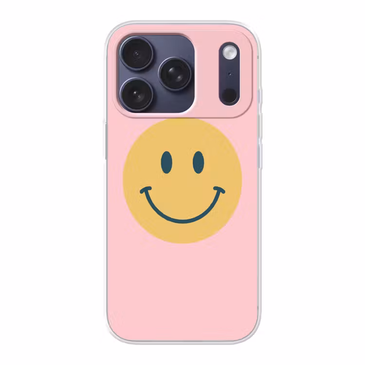 Handyhülle - Smiley – Gelb – Rosa – Symbol – Minimalistisch — 1
