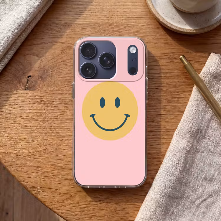 Handyhülle - Smiley – Gelb – Rosa – Symbol – Minimalistisch — 2