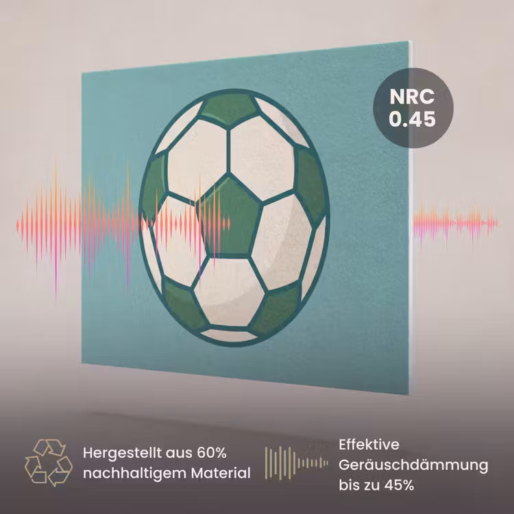 Akustikbild - Fußball – Geometrisch – Sport – Illustration – Blaugrün — 3