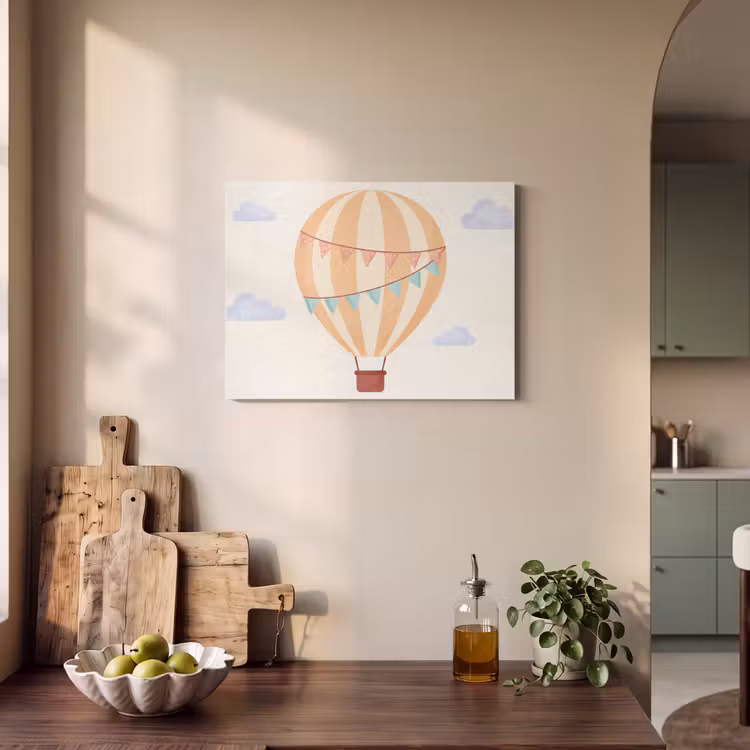 Akustikbild - Heißluftballon – Wolken – Illustration – Sanft – Kinderzimmer — 4