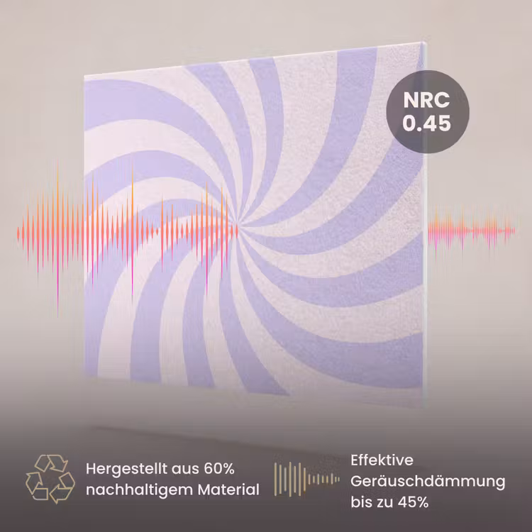 Akustikbild - Muster – Spirale – Abstrakt – Modern – Lila-Rosa — 3