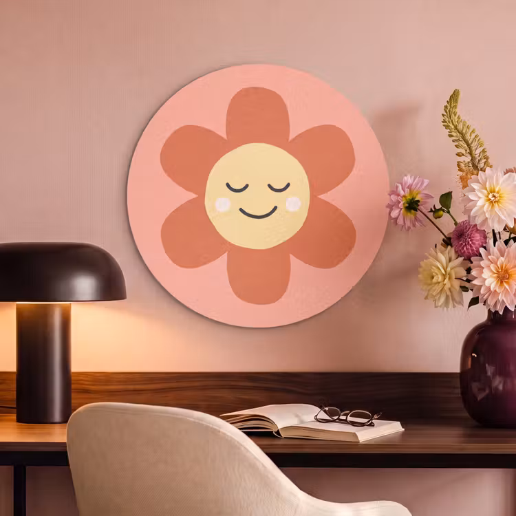 Akustikbild - Rund - Blumen – Zeichentrickfilm – Kind – Rosa — 6