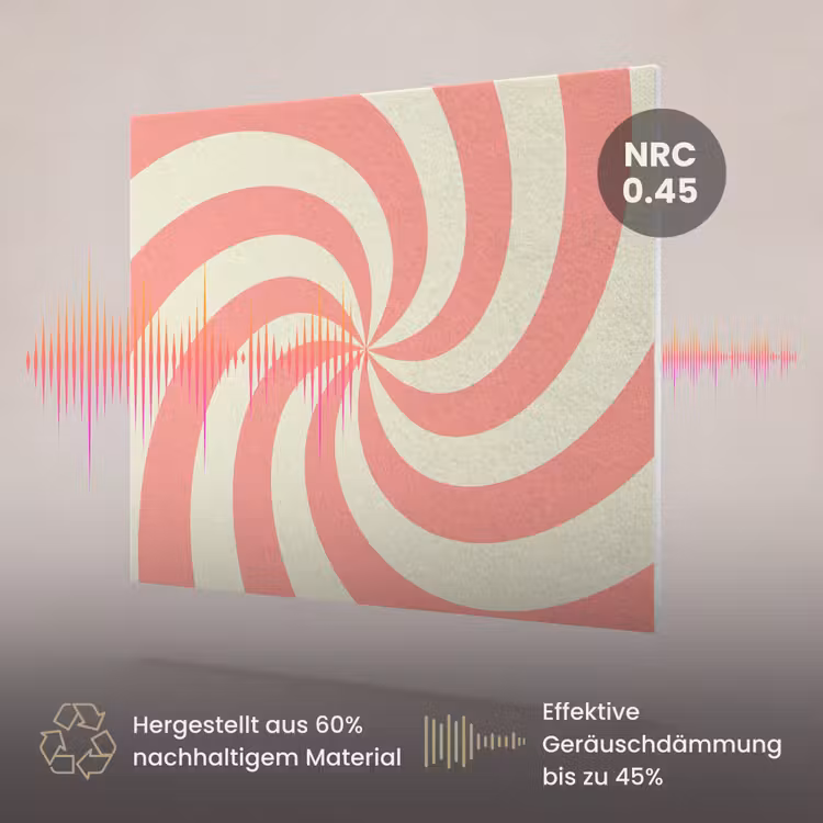 Akustikbild - Spirale – Muster – Abstrakt – Rosa – Beige — 3