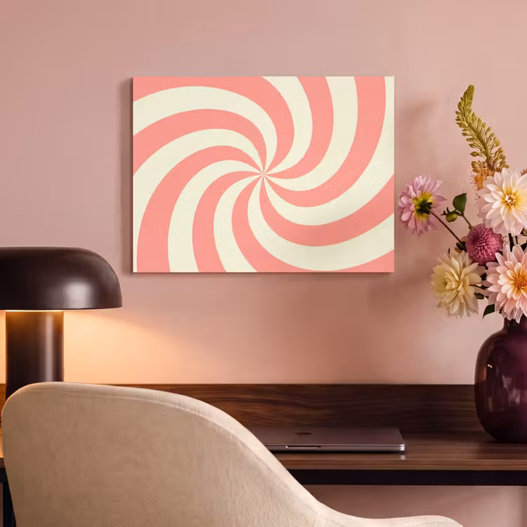 Akustikbild - Spirale – Muster – Abstrakt – Rosa – Beige — 6