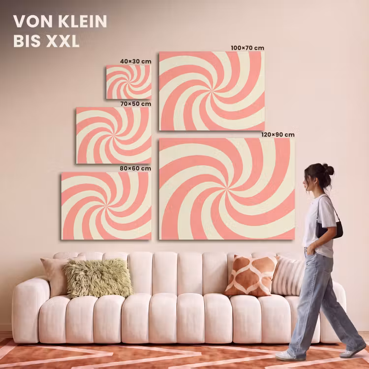 Akustikbild - Spirale – Muster – Abstrakt – Rosa – Beige — 7