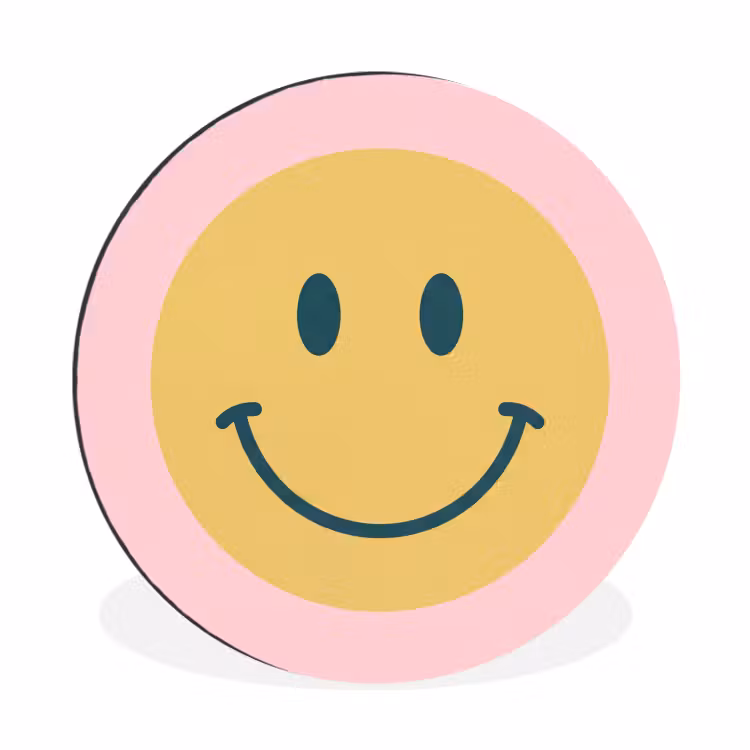 Smiley – Gelb – Rosa – Symbol – Minimalistisch — 1