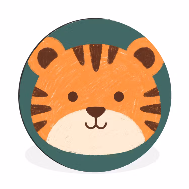 Tiere – Kopf – Orange – Illustration – Modern — 1