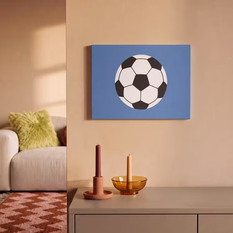 Akustikbild - Fußball – Schwarz-Weiß – Sport – Illustration – Blau — 2