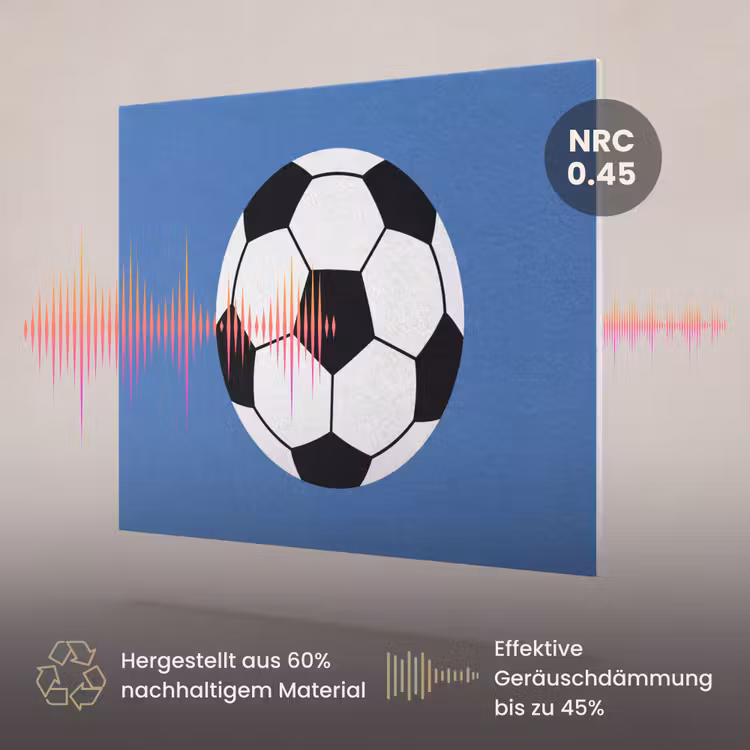 Akustikbild - Fußball – Schwarz-Weiß – Sport – Illustration – Blau — 3