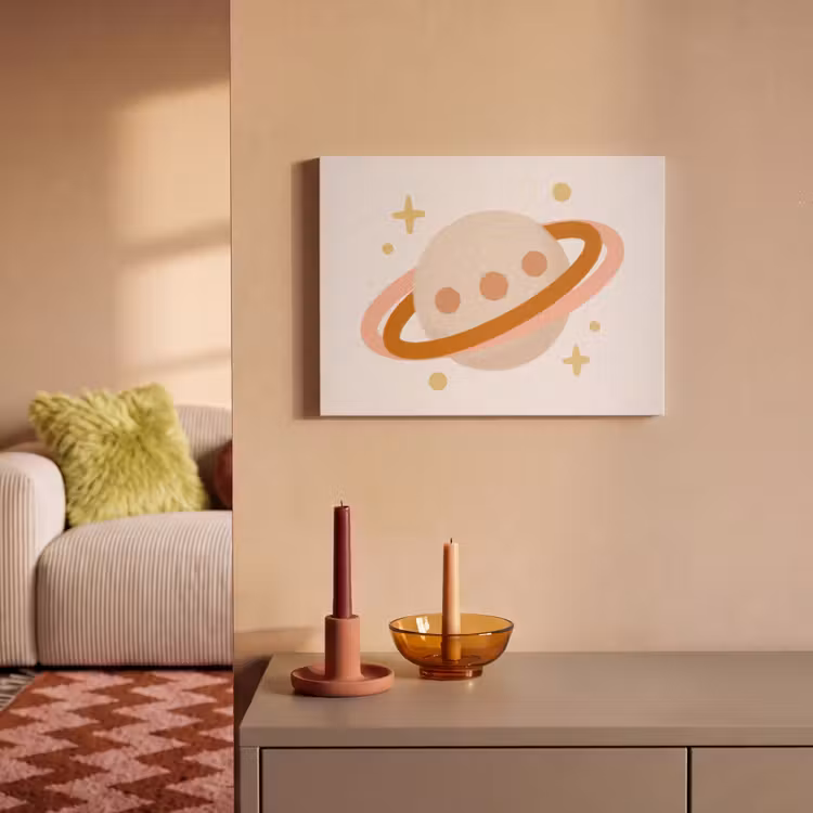 Akustikbild - Planet – Ringe – Weltraum – Illustration – Beige — 2