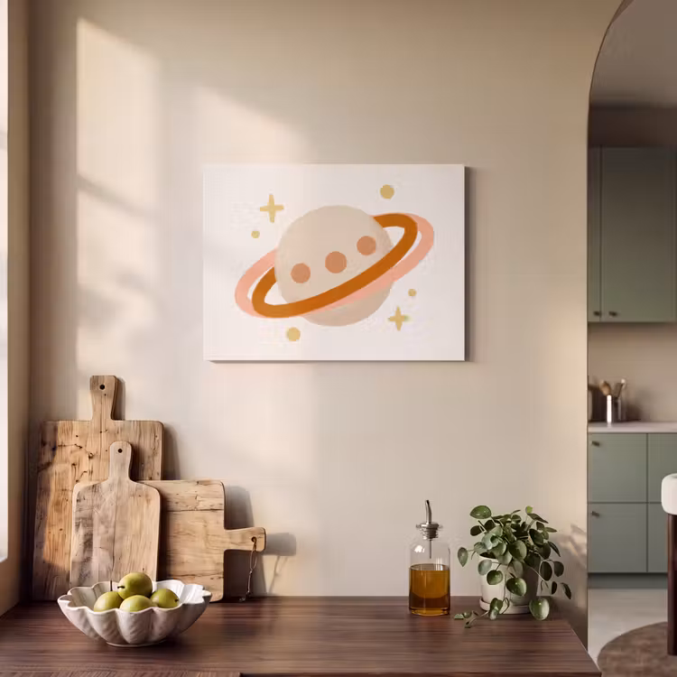 Akustikbild - Planet – Ringe – Weltraum – Illustration – Beige — 4
