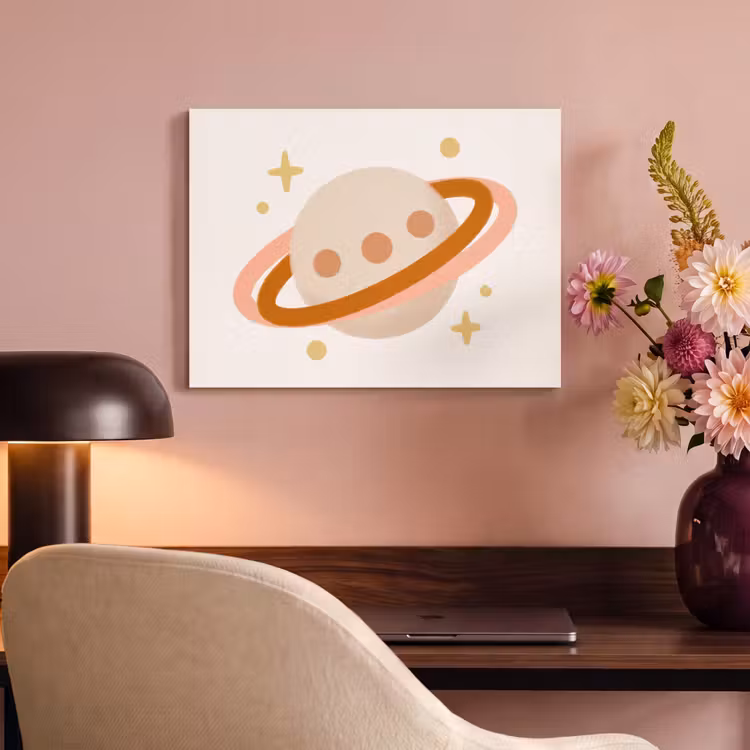 Akustikbild - Planet – Ringe – Weltraum – Illustration – Beige — 6