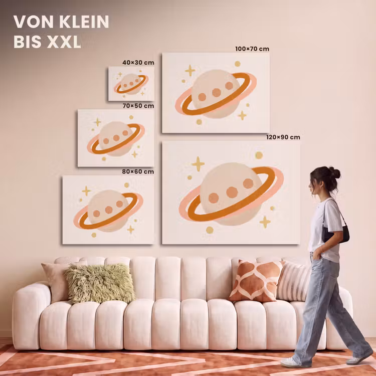 Akustikbild - Planet – Ringe – Weltraum – Illustration – Beige — 7