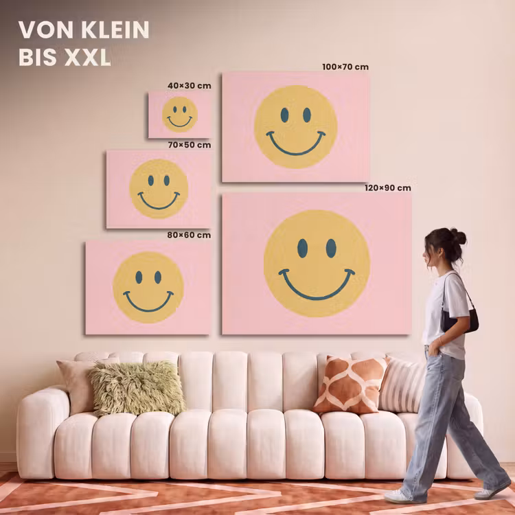 Akustikbild - Smiley – Gelb – Rosa – Symbol – Minimalistisch — 7