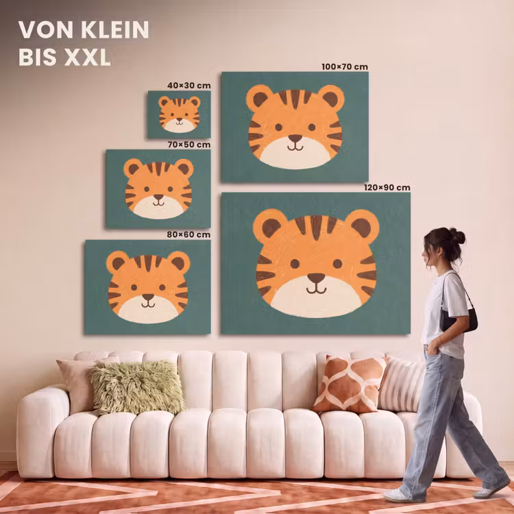 Akustikbild - Tiere – Kopf – Orange – Illustration – Modern — 7