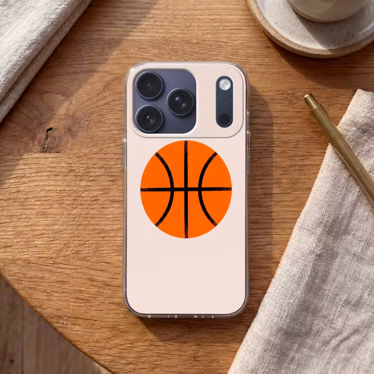 Handyhülle - Basketball – Ball – Sport – Illustration – Orange — 2