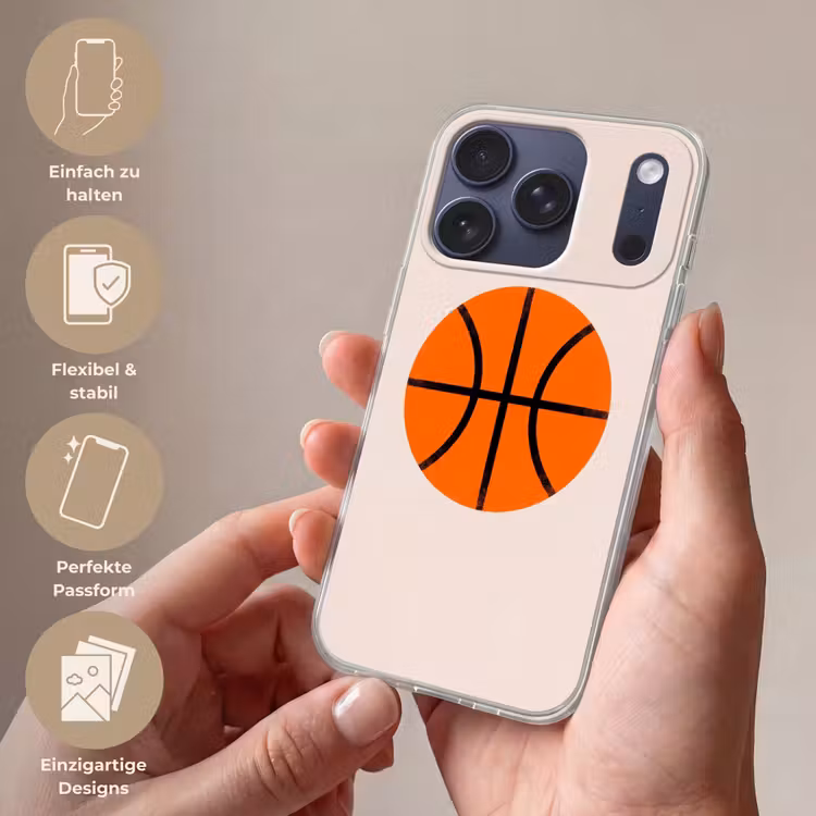Handyhülle - Basketball – Ball – Sport – Illustration – Orange — 4