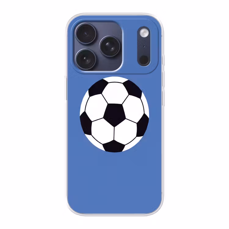 Handyhülle - Fußball – Schwarz-Weiß – Sport – Illustration – Blau — 1