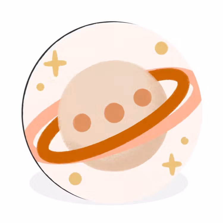 Planet – Ringe – Weltraum – Illustration – Beige — 1