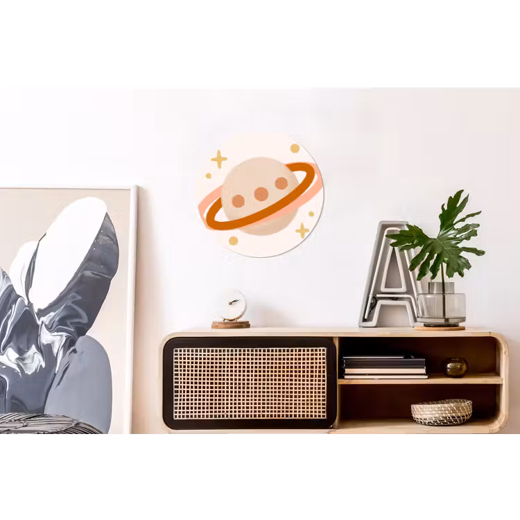 Planet – Ringe – Weltraum – Illustration – Beige — 3