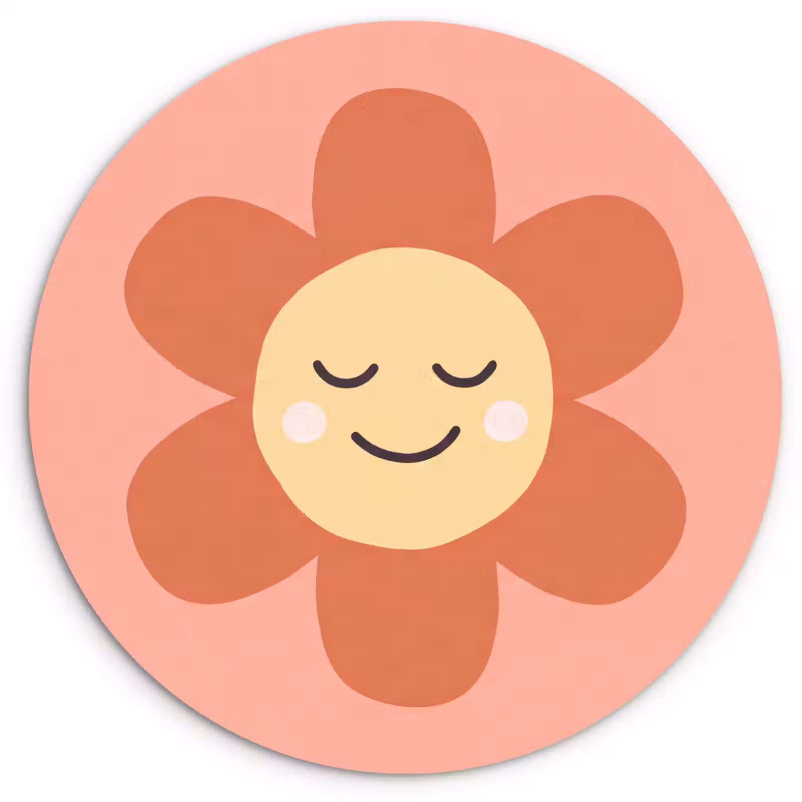 Glasbild Rund - Blumen – Zeichentrickfilm – Kind – Rosa — 1
