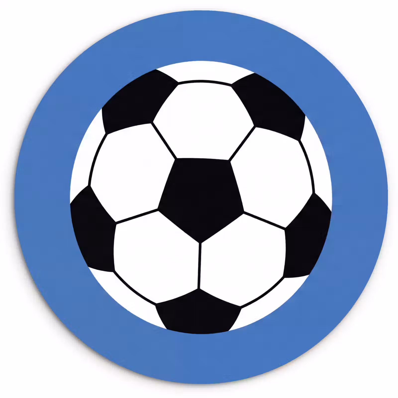 Glasbild Rund - Fußball – Schwarz-Weiß – Sport – Illustration – Blau — 1