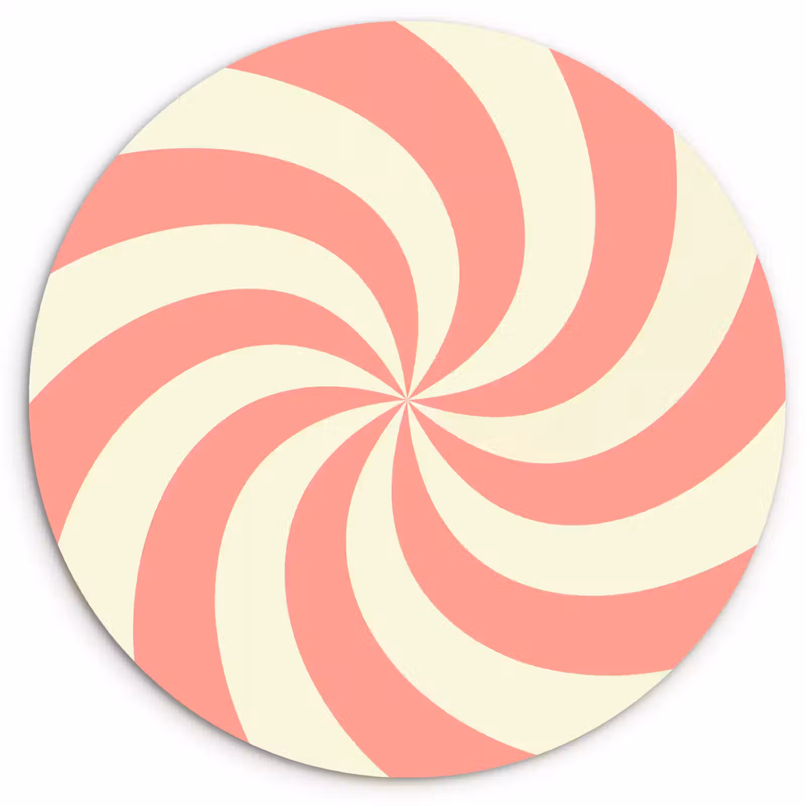 Glasbild Rund - Spirale – Muster – Abstrakt – Rosa – Beige — 1