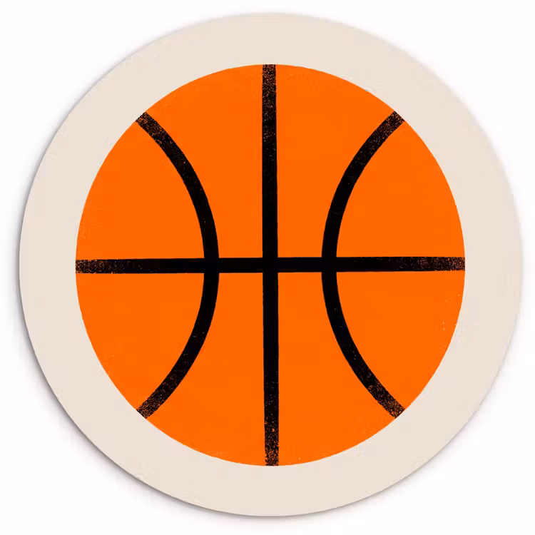 Glasbild Rund - Basketball – Ball – Sport – Illustration – Orange — 1