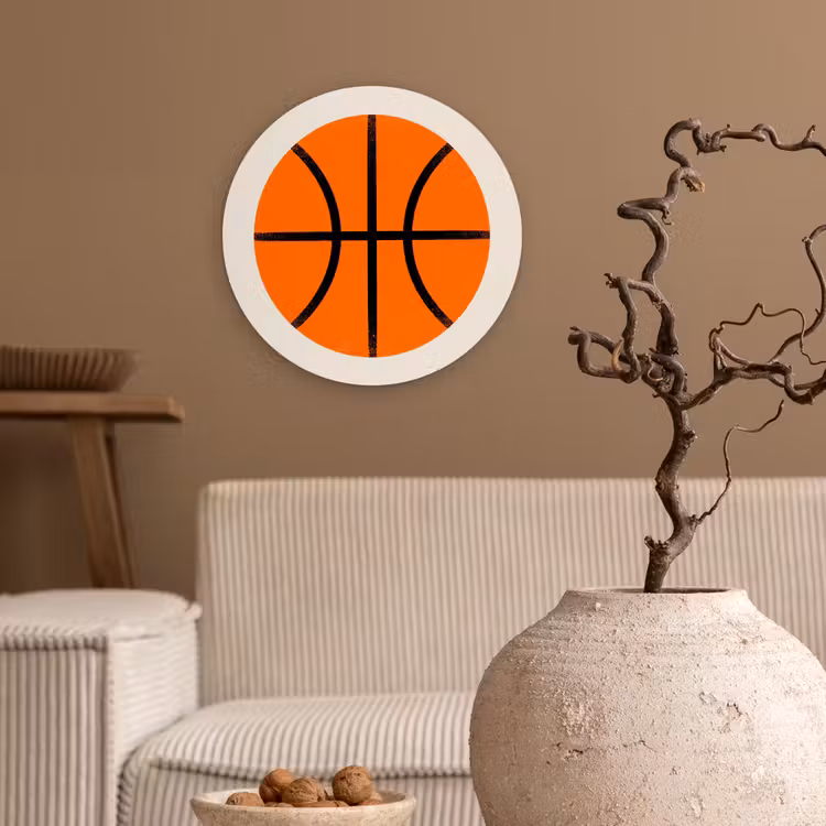Glasbild Rund - Basketball – Ball – Sport – Illustration – Orange — 2