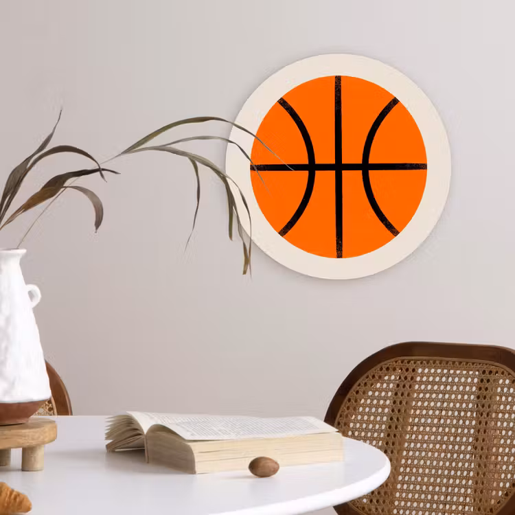 Glasbild Rund - Basketball – Ball – Sport – Illustration – Orange — 4