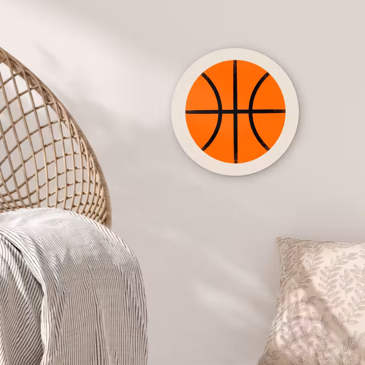 Glasbild Rund - Basketball – Ball – Sport – Illustration – Orange — 5