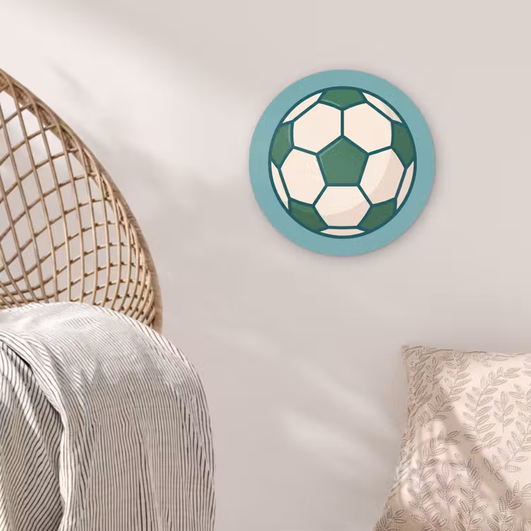 Glasbild Rund - Fußball – Geometrisch – Sport – Illustration – Blaugrün — 5