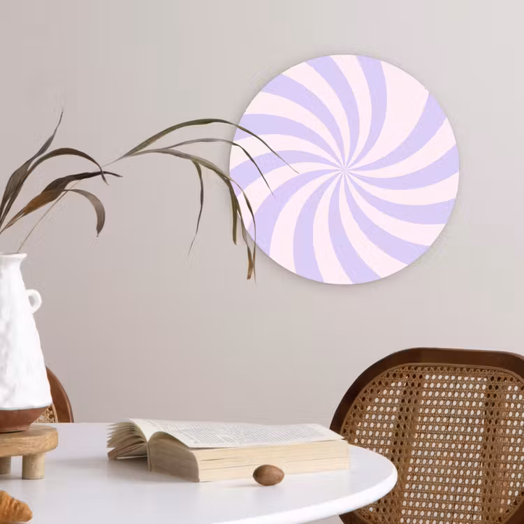 Glasbild Rund - Muster – Spirale – Abstrakt – Modern – Lila-Rosa — 4