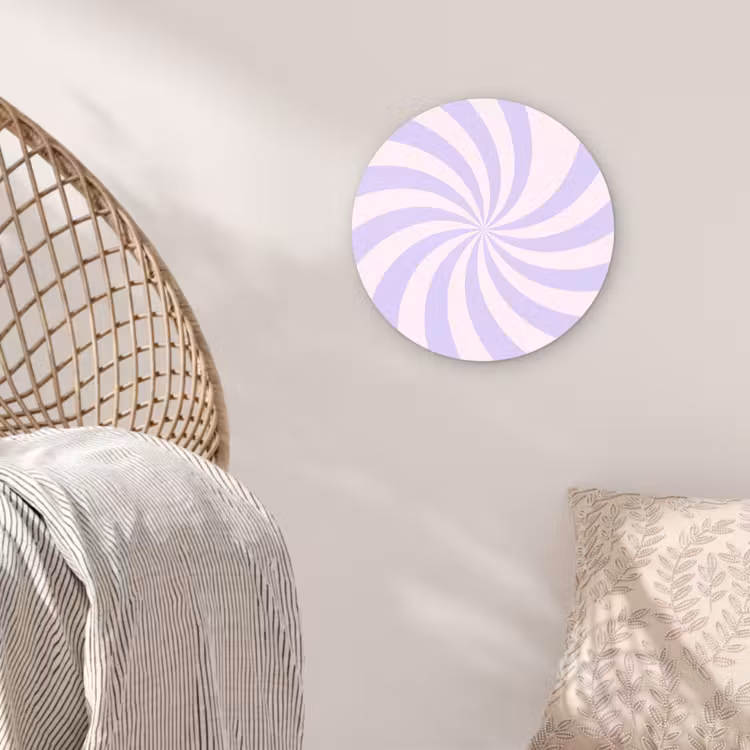 Glasbild Rund - Muster – Spirale – Abstrakt – Modern – Lila-Rosa — 5