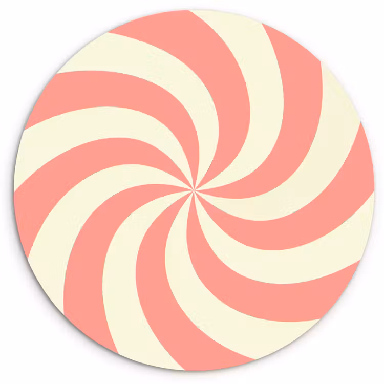 Glasbild Rund - Spirale – Muster – Abstrakt – Rosa – Beige — 1
