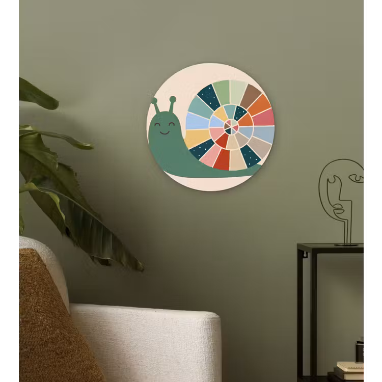 Glasbild Rund - Tiere – Schnecke – Bunt – Illustration — 3