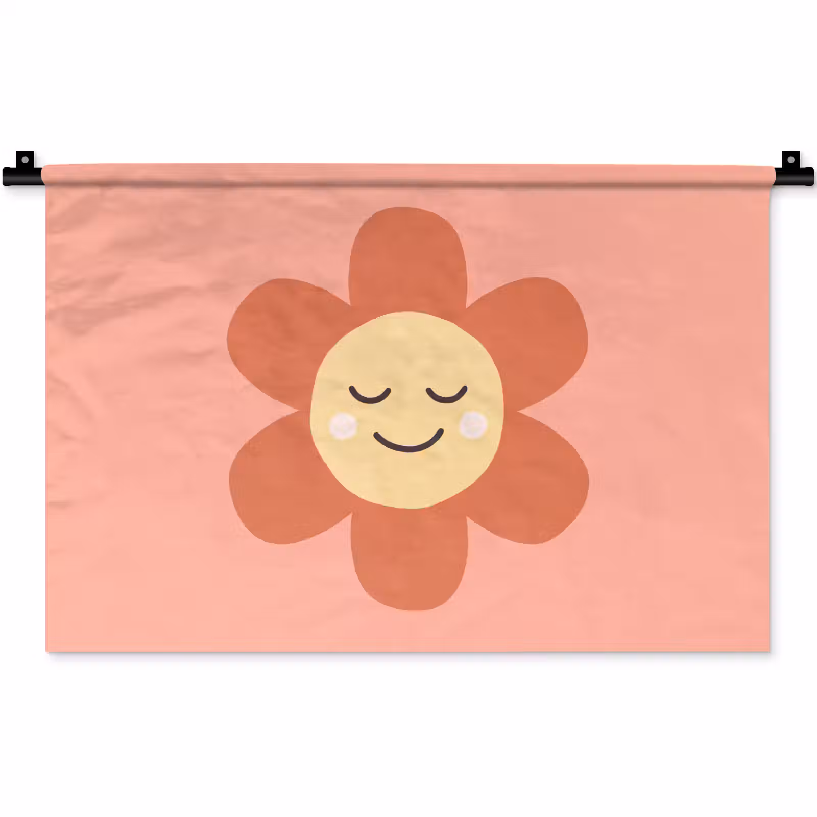 Wandteppich - Blumen – Zeichentrickfilm – Kind – Rosa — 1