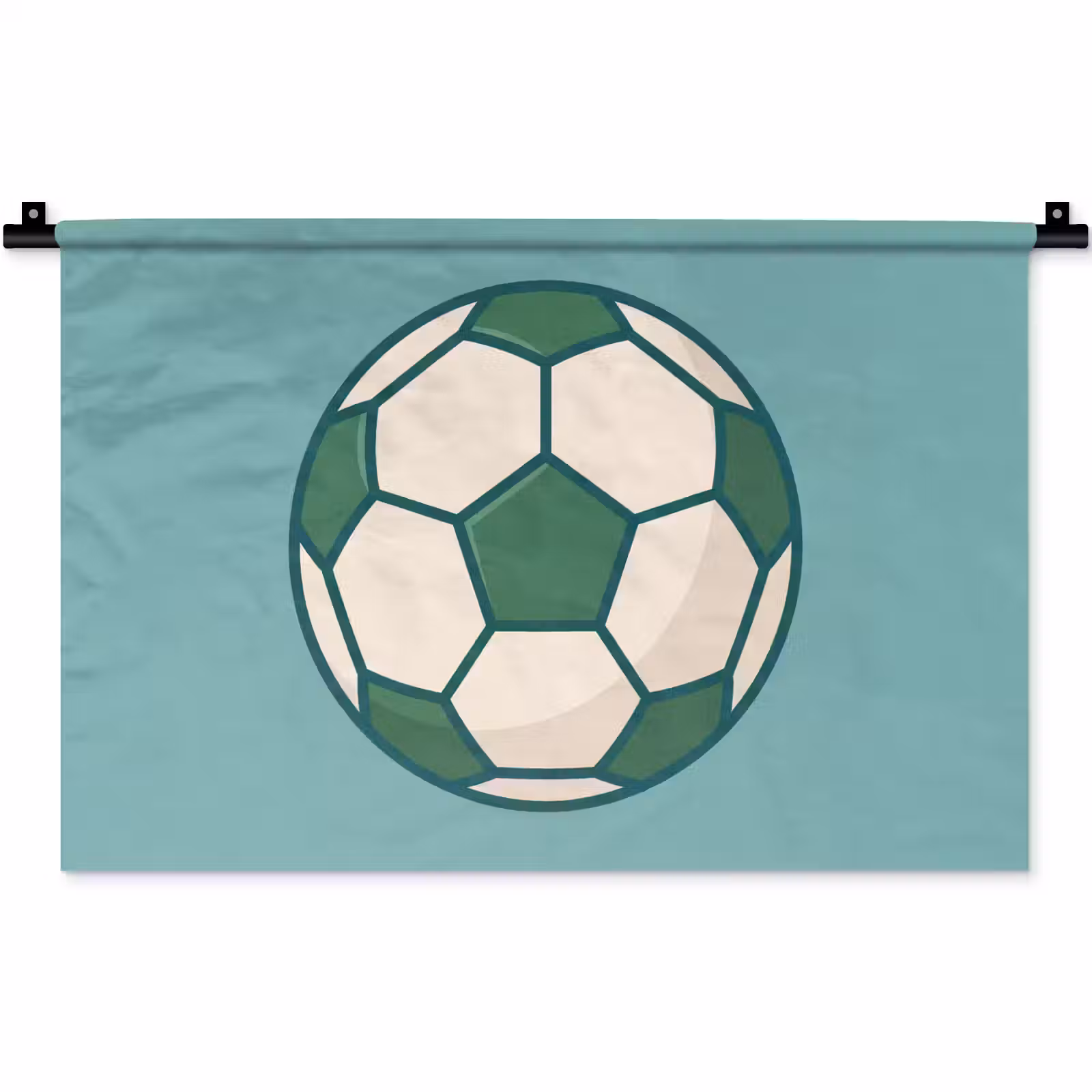 Wandteppich - Fußball – Geometrisch – Sport – Illustration – Blaugrün — 1