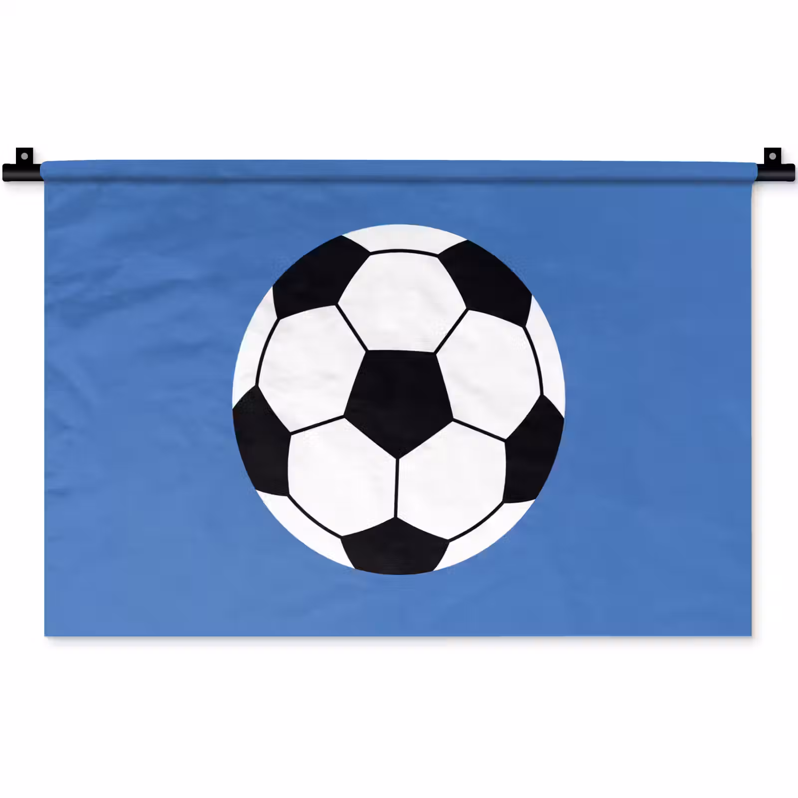 Wandteppich - Fußball – Schwarz-Weiß – Sport – Illustration – Blau — 1