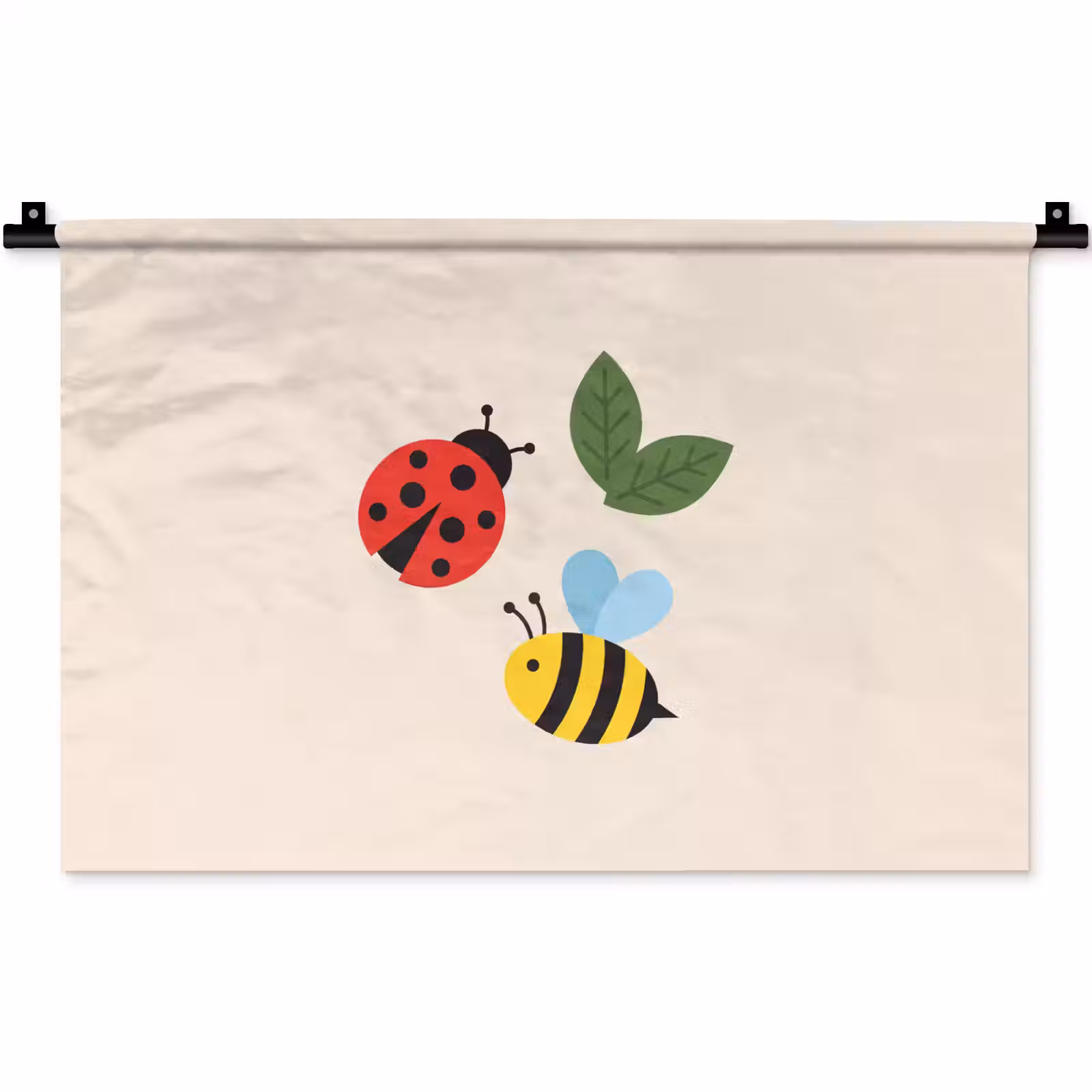 Wandteppich - Insekt – Blatt – Natur – Verspielt – Illustration — 1