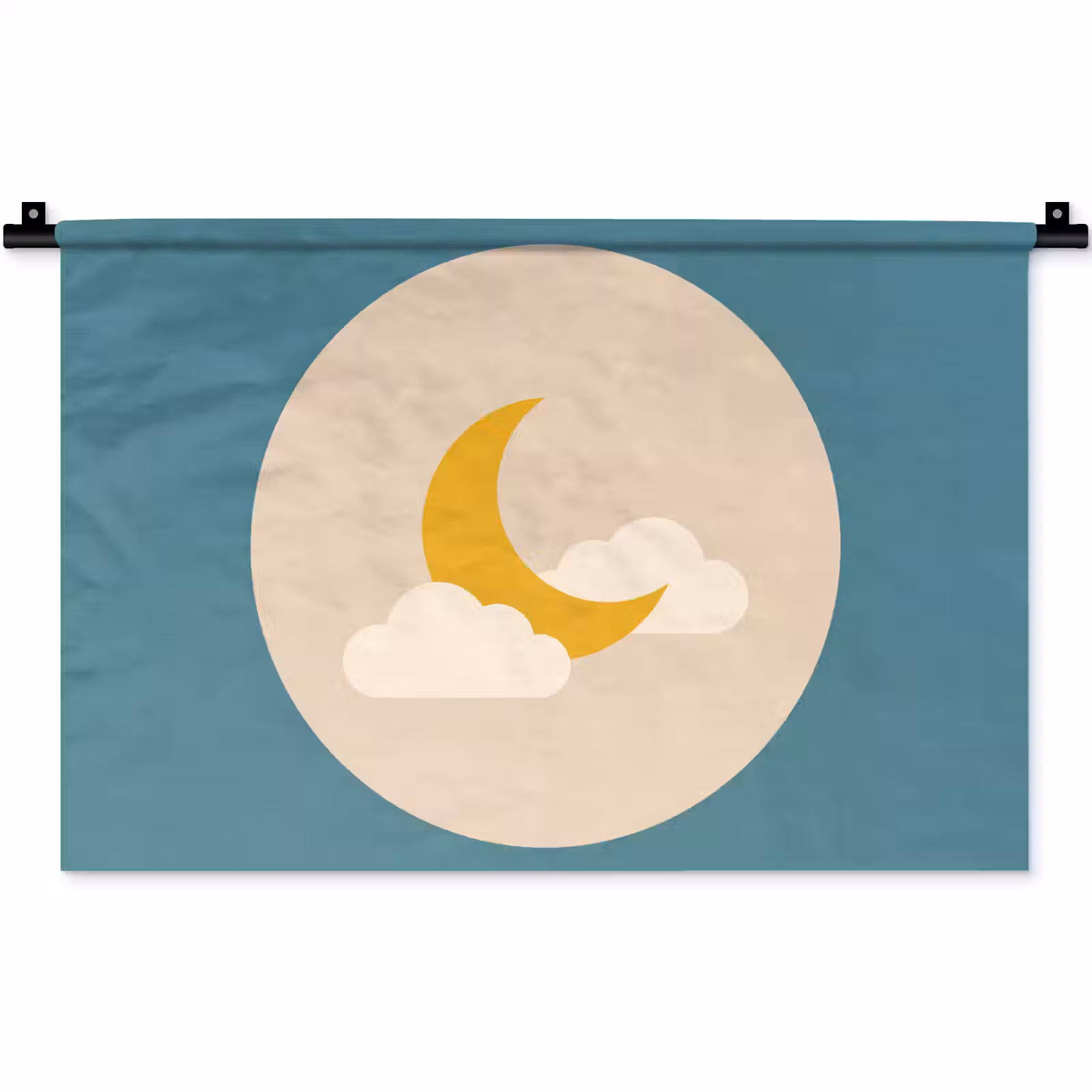 Wandteppich - Mond – Wolken – Natur – Abstrakt – Gelb — 1