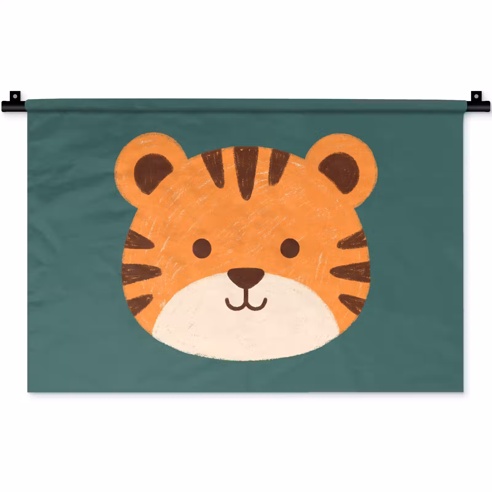 Wandteppich - Tiere – Kopf – Orange – Illustration – Modern — 1
