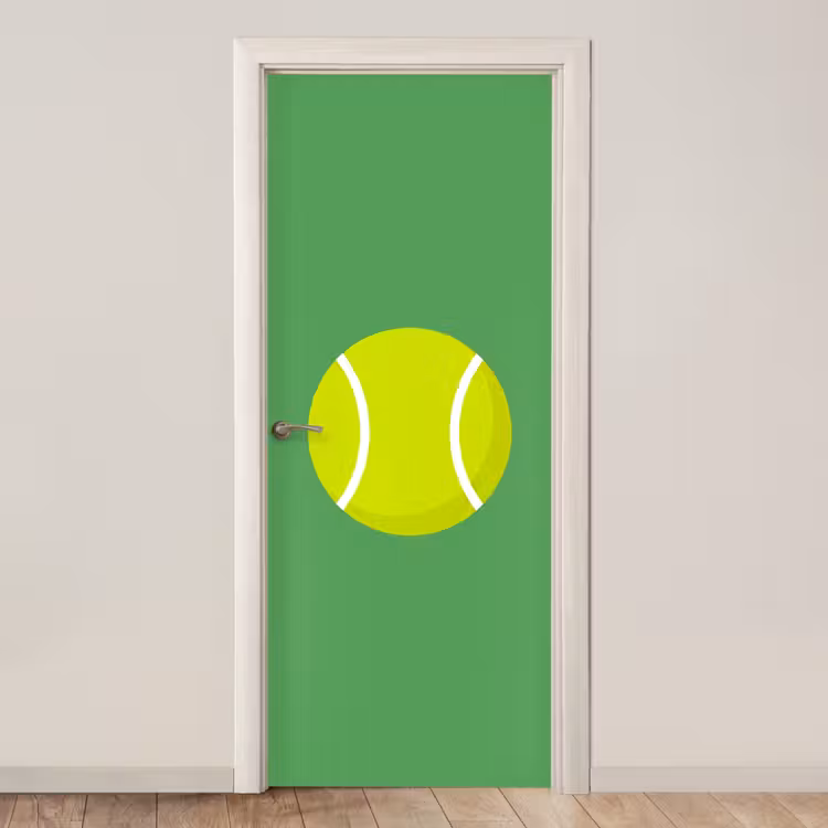 Türtapete - Ball – Gelb – Sport – Grün – Illustration — 1