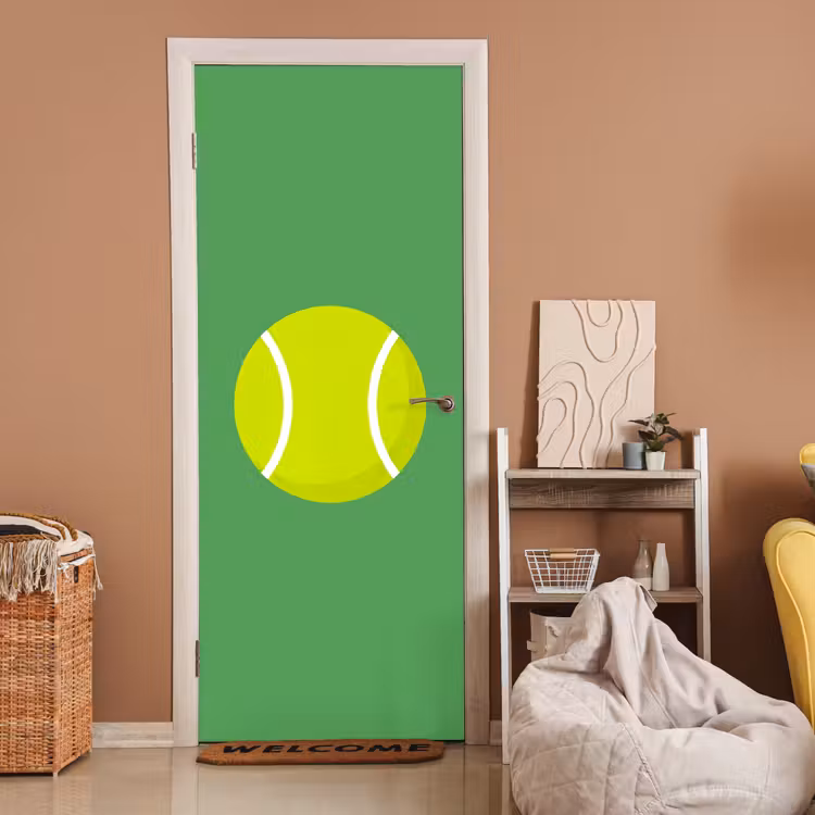 Türtapete - Ball – Gelb – Sport – Grün – Illustration — 2
