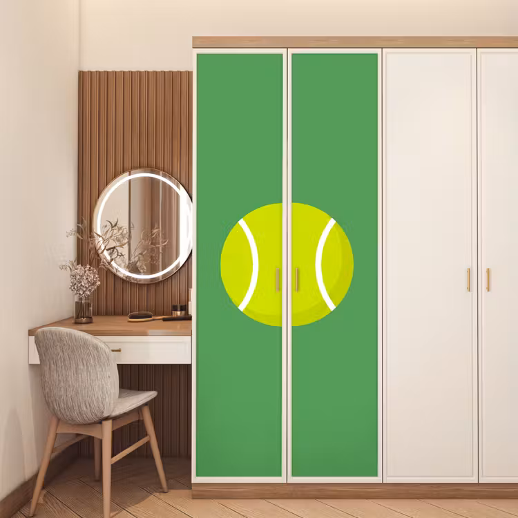 Türtapete - Ball – Gelb – Sport – Grün – Illustration — 4