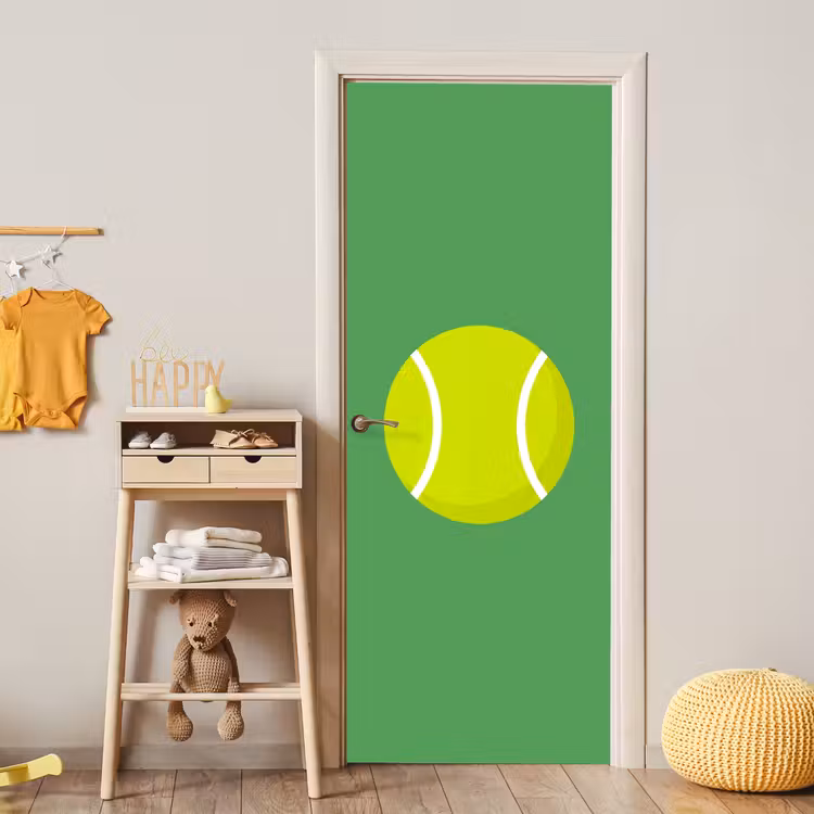 Türtapete - Ball – Gelb – Sport – Grün – Illustration — 5